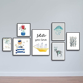Mua Tranh treo tường Scandinavian  You love sea  W2226 Canvas có viền