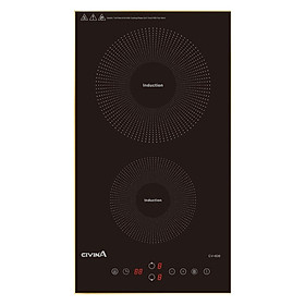 Bếp Điện từ đôi CIVINA DOMINO CV-636 Kiểu đặt dọc Bo điều khiển SIEMENS Mặt kính Ceramic siêu bền 3.500W Màu đen - Hàng chính hãng