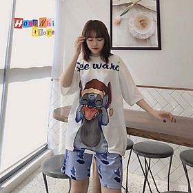 Quần Short Cartoon Unisex Hình Ma Tím - Quần Đùi Hoạt Hình Siêu Cute - MM