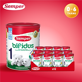 Thùng 12 hộp Sữa bột công thức Semper Bifidus số 1 400g/hộp