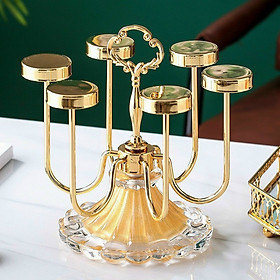 Mua GIÁ ÚP LY CỐC XOAY 360 ĐỘ CHẤT LIỆU KIM LOẠI MẠ VÀNG CHÂN ĐẾ PHA LÊ ÁNH KIM SANG TRỌNG- VD93