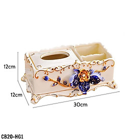 Mua Hộp đựng giấy ăn và những vật dụng nhỏ nhặt khác bằng sứ cao cấp họa tiết hoa văn nổi phong cách tân cổ điển sang trọng  trẻ trung  thời thượng