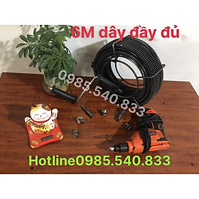 Mua Dây thông cống dùng tay quay (6m dây thông phi 16  6 đầu thông và 1 tay quay)