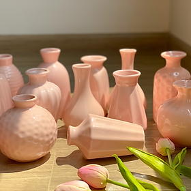 Lọ Hoa Gốm Sứ Mini Bát Tràng Men Hồng Mỹ Nghệ Việt