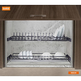 Giá bát đĩa cố định 2 tầng, thép, nan hình oval Garis MB04N