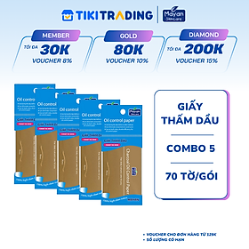 Combo 5 Giấy Thấm Dầu Mayan (70 Tờ Phấn)