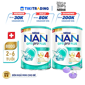 Bộ 2 lon Sữa bột Nestlé NAN OPTIPRO PLUS 4 800g/lon với 5HMO Giúp tiêu hóa tốt