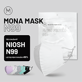 Combo 3 Khẩu Trang 3D MONA MASK N99 Chống Nắng Tia Uv Lọc 99% Bụi Mịn Pm 2.5