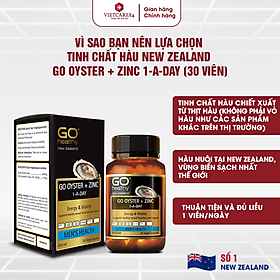Viên uống tinh chất Hàu nhập khẩu chính hãng New Zealand GO OYSTER + ZinC (30 viên) giúp tăng cường sinh lý nam, cải thiện chất lượng tinh trùng