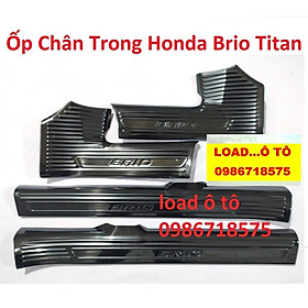 Ốp Bậc Cửa, Nẹp Bước Chân Trong Honda Brio 2022-2019 Chất Liệu Titan Cao Cấp