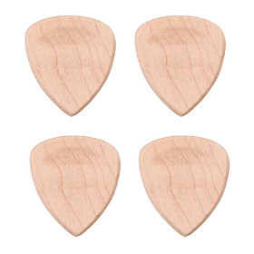 4 Pieces Wood Acoustic Guitar Pick Plectrum Heart Shape Picks
