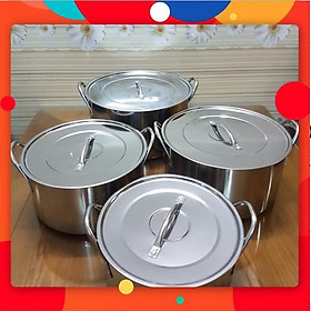 Bộ nồi inox dùng bếp từ, ga, hồng ngoại 4 món size 22cm, 26cm, 28cm, 30cm 1 đáy - hàng xả kho