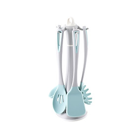 Bộ dụng cụ 5 món silicon SUNRISE (xẻng chiên, xào, vá múc canh, vá dài, phết) - Xanh