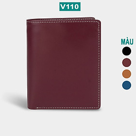 Ví da nam, bóp da nam Bụi Leather V110 - Da bò Pullup cao cấp - Bảo hành 12 tháng