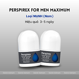 COMBO 2 LỌ Lăn khử mùi Perspirex Men Maximum loại mạnh dành cho nam 20ml