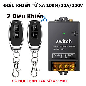 Hình ảnh Công tắc điều khiển từ xa công suất lớn 100m/30A/220V bật tắt từ xa máy bơm nước máy rửa xe [BỘ 2 ĐIỀU KHIỂN MẪU MỚI 2021] 