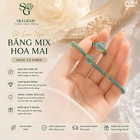 Set Vòng & Nhẫn Lam Ngọc Jadeite A Mix Hoa Mai – Ngọc Tự Nhiên, Bộ Trang Sức Sang Trọng Dành Cho Nữ