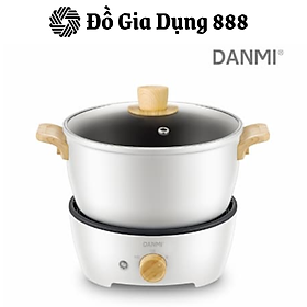 Nồi Lẩu Điện Kèm Chảo Danmi Multi Cooker, Nồi Mini, Công Suất 800W, Dung Tích 3L, Nhập Hàn Quốc, BH 12 Tháng
