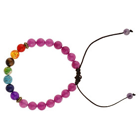 Stone Beads Bracelet Elastic Stretchy Yoga Bracelet Amethyst Stone