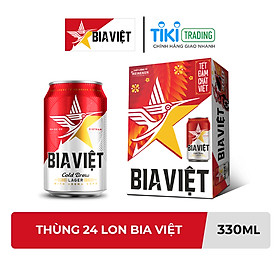 Hình ảnh Thùng 24 Lon Bia Việt (330ml/lon)