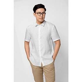 Áo sơ mi nam tay ngắn LINEN cao cấp ly hộp form regular 10S21SHS024 | LA STORE MENSWEAR