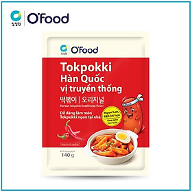  Tokbokki Hàn Quốc O'food gói 140gr, 5 vị truyền thống, phô mai cay & không cay, tương đen, chua ngọt