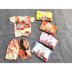 Bộ loang cotton mickey cộc tay mùa hè cho bé size 7-38kg