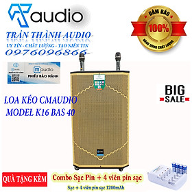 Mua Loa kéo karaoke bluetooth CMAUDIO Model K16 bass 40 hàng chính hãng nhập khẩu 2023 tặng bộ sạc  và 4 quả pin1200mah