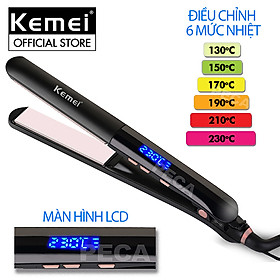 Máy duỗi tóc KEMEI KM-1322 màn hình LCD hiển thị điều chỉnh 6 mức nhiệt độ thích hợp sử dụng được cho mọi tình trạng tóc dùng để là tóc, ép tóc, uốn cụp