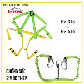 Mua Dây an toàn toàn thân Everest EV313 kèm dây chống sốc hai móc thép EV516