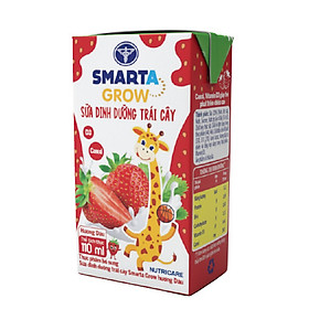 Thùng sữa dinh dưỡng trái cây Smarta Grow hương Dâu (110ml x 48 hộp)