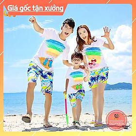 Đồ đi biển gia đình 3 4 5 người đồng phục du lịch nam nữ đủ size áo và quần nổi bật DDB08 | SG