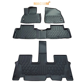 Thảm lót sàn xe ô tô Hyundai Palisade (sd) Nhãn hiệu Macsim chất liệu nhựa TPE cao cấp màu đen