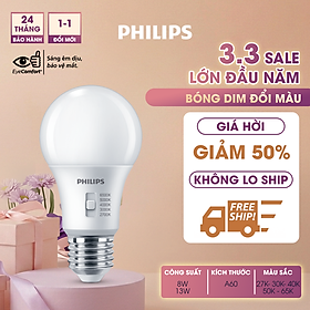 Bóng đèn Philips LED Bulb A60 DS FR DIM thay đổi nhiệt độ màu - Công suất (8W, 13W)