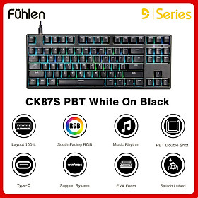 Bàn phím cơ gaming Fuhlen CK87S red switch, hot swap, led RGB, chỉnh app