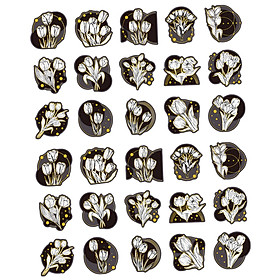 30Pcs Flower Sticker Hand Account Waterproof Planters Sticker for Box Birthday Party