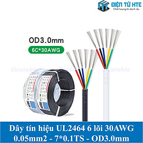 Mua Dây tín hiệu 6 lõi 2464 30AWG 7*0.10TS vỏ PVC 80 độ OD 3.0mm (1 mét)