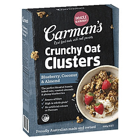 Ngũ Cốc Carman's Sấy Giòn Việt Quất, Dừa & Hạnh Nhân - Crunchy Clusters Blueberry, Coconut & Almond - Hộp 500g