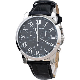 Đồng hồ nam dây da Romanson Quartz TL0334HMWBK - màu BK/ WH