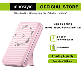 Pin sạc dự phòng từ tính Innostyle PowerMag Switch 2 IN 1 10000MaH - Tích hợp chân đế, hàng chính hãng