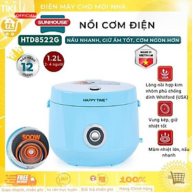 Nồi Cơm Điện Nắp Gài Happy Time Sunhouse HTD8522G (1.2 lít) - Xanh - Hàng chính hãng