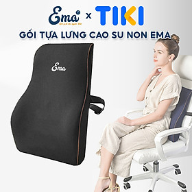 Đệm dựa lưng ghế văn phòng, ghế ô tô EMA chất liệu cao su non cao cấp, vỏ lưới thoáng mát