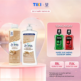 Combo Sữa tắm St.ives Yến mạch và bơ 650ml và Sữa dưỡng thể St.Ives Yến