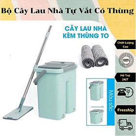 Mua Bộ cây lau nhà chổi lau nhà tự vắt 360 độ chính hãng cao cấp tặng kèm 2 bông lau