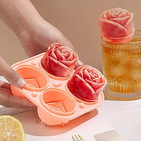 Mua Khay Làm Đá Viên 4 Viên Hình Hoa Hồng Chống Tràn