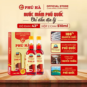 Nước mắm Phú Quốc Chỉ Dẫn Địa Lý Phú Hà 43 độ đạm - Hộp 2 chai 510ml