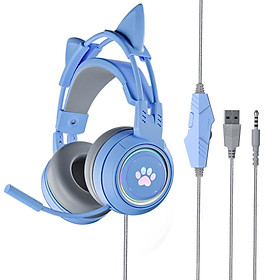 Earphone rgb illuminated light noise cancelling Pink