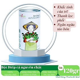 Bột Diếp Cá hữu cơ nguyên chất sấy lạnh Dalahouse - Mẫu mới 2022 Hộp 120gr tiết kiệm - Mát Gan, ngừa mụn, ngừa trĩ và táo bón. Hỗ trợ bảo vệ Phổi
