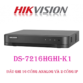 Đầu ghi hình camera Analog HD-TVI 16 Kênh Hikvision DS-7216HGHI-K1 (S) 1080P LITE H.265 Pro - Hàng chính hãng