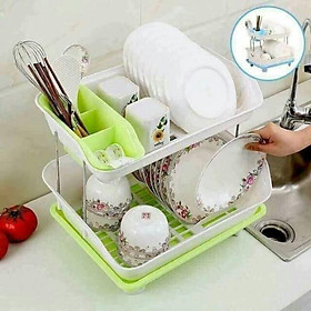 Kệ úp bát nhựa 2 tầng thông minh